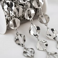 Catena in acciaio inossidabile argento a forma di onda per accessori gioielli DIY - Tondo Cavo Acciaio-15x20 / 1 Metro/Confezione / Colore acciaio