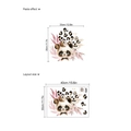 Wandsticker mit Panda, Leoparden-Schleife und rosa Federn für das Schlafzimmer - Panda Stil (ZC1182)