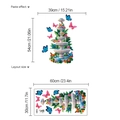 Garden fountain and colorful butterflies self-adhesive wall sticker for home decor - Pond Style