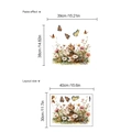 Aquarel kat en vlinder muursticker met afmetingen in de 40x30cm lay-out grootte - Aquarel Kat & Vlinder Stijl (SC279) / Middelgroot