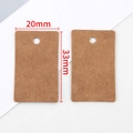 Brown kraft paper gift tags with pre-punched holes in rectangular size 20mm x 33mm - 2x3.3cm / Kraft Paper Color