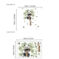 Vinilo decorativo de panda trepando árbol con medidas de diseño y efecto final de pegado - Estilo Panda Trepando Árbol (SC304)