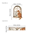 Adesivo murale gatto soriano arancione finestra 3D con misure per la casa - Stile Gatto Finestra (SC467-25x120)