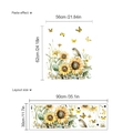 Selbstklebender Sonnenblumen-Wandaufkleber mit Layoutgröße und dekorativem Klebeeffekt - Sonnenblume