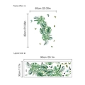 Adesivo murale piante tropicali e farfalle con dimensioni di posa 82x65cm - Stile Pianta Verde (SC465-30x90)