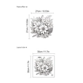 Adesivi murali con fiori bianchi e neri con dimensioni del layout ed effetto - Fiore Semplice (SC464-30x30)