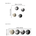Moon phases PVC wall decals with realistic lunar texture 120x30cm layout size stickers - SC475-30x120-Planet (No Bag)