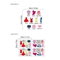 Cartoon wardrobe clothing labels PVC wall stickers with English names set of ten - Clothing Identification Icons (PB1014)
