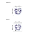 Wandsticker lilafarbener Blumenkranz Herz mit Vögeln, PVC Klebedekor, 27x27cm Größe - PB1092-Valentinstag Lila Herzkranz Vögel-30x30