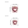 Pink heart and gold crown wall sticker with roses for romantic bedroom decor - Valentine Heart Crown (TA621) / 30x30