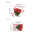Vinilos decorativos de rosas rojas y corazones con texto I love you para San Valentín - Estilo Rosa de San Valentín (PB1091) / Rosa de San Valentín (Sin Bolsa)
