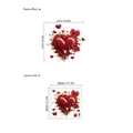 3D Herz Blumen Wandaufkleber PVC Selbstklebend Wandtattoo für Valentinstag Deko - Herz-Stil 3-30x30cm (ZC1489)