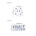 Vinilo decorativo de plantas azules acuarela, formato 60x30cm para el hogar - Hojas Azules Pared Completa (ZC978)