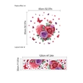 Romantic heart and rose wall sticker set with purple butterfly PVC decal stickers - Rose Heart And Butterfly (TA658)