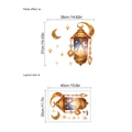 Pegatina de pared de linterna islámica dorada con luna y estrellas decorativa - Combinación de Linterna Dorada Estrella Luna / 40x30cm