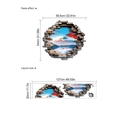 3D-Wandtattoo mit verschneitem Berg Fuji und roten Herbstblättern Design - Ziegelwand Schneeberg