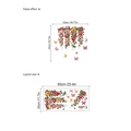 Stickers muraux roses et papillons pour chambre avec dimensions de pose et de planche - Style Panier Suspendu Rose Et Papillon (ZC1470)