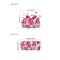 Pink Valentine Gnomes wall sticker set with heart balloons and removable PVC adhesive - Heart Rose Gnomes (ZC1476)