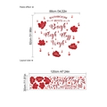 Wandtattoo Badezimmer mit roten Blumen Text und Maßangaben für Wandgestaltung - Badezimmer Regeln Rote Blume Stil (TA657) / 120x30cm