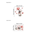 Französische Bulldogge Wandtattoo mit Herzballon inklusive Layout und Klebeeffekt - Valentinstag Hund mit Ballon (TA656)