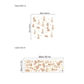 Watercolor bunny and stars wall stickers with layout size dimensions for nursery - Watercolor Rabbit Style (ZC976)