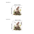 Wandausticker mit Aquarell-Hase auf Baumstumpf und Blumen-Design, 30x30cm Layout - Oster-Stumpf-Hase / 30x30