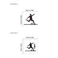 Soccer player silhouette wall sticker showing 10x10cm layout and 8x6.5cm paste effect size - Soccer Player Silhouette Style (PB773) / 10cm x 10cm