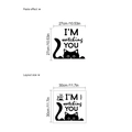 Sticker chat noir avec texte I'm Watching You, affichage de taille 27x27cm - Chat Qui Regarde (PB921)