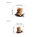 Adesivo murale gatto arancione che legge un libro in PVC impermeabile per bagno - Gatto che Legge (TA469) / 30x30cm
