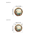 3D-Meeresuntergang Bullauge Toilettenaufkleber mit echten Muscheln und PVC-Selbstklebedesign - PC732-Ozean-30-30