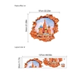 3D St. Basil's Cathedral wall sticker for kids room home decor with layout size details - Brick Wall Saint Basil Cathedral (PD205)