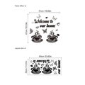 Black Coffee Welcome home wall sticker with butterflies and coffee cup layout size - Coffee Butterfly - Welcome Home (60x30cm)