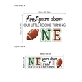 Wandtattoo für den ersten Geburtstag mit Football-Motiv und First Year Down Text - Football Englisch Erster Geburtstag Stil (PB1198)