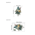 Modern floral diamond PVC wall sticker with yellow flowers and green leaves layout - Rhombus Floral Style