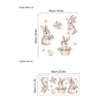 Pegatinas de pared de conejo de Pascua rosa con diseño y efecto de pegado final - Conejo de Pascua (PB1137)