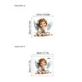Sticker mural petit ange pour chambre d'enfant, design de prière en format 30x30cm - Style Ange en Prière (PB1132)