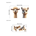 Cartoon alpaca wall sticker in PVC, 60x30cm layout for kids room home decor - Two Alpacas