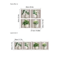 Set van 4 3D-muurstickers met groene potplanten en realistisch nis-effect op de muur - Vierdelige Set Gesimuleerde Groene Plantenpotstijl / 30x30cm 4 Stuks