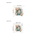 Autocollant fenêtre vintage bleue avec fleurs aquarelles format de mise en page - Fenêtre Fleur Aquarelle (ZC1751-30-30)
