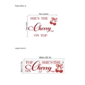 Sticker mural cerise rouge foncé 'She's the Cherry on Top' avec dimensions de pose - 30-90 (Sans Sac) She's The Cherry One (ZD973)