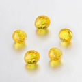 Fünf gelbe facettierte Acrylperlen für DIY-Halsketten und Armband-Schmuckherstellung - 50 Stück / Gelb 12mm