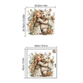 Adesivo da parete bambina con orso, decorazione in PVC per cameretta, 40x40cm - Ragazza Bionda che Abbraccia un Orso (ZRA010)
