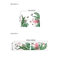 Adesivo murale tropicale con fenicotteri e foglie verdi, layout 120x30cm - Stile Fenicottero con Foglie Tropicali (ZC996)