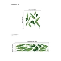 Bananenblad muurstickers in tropische stijl met afmetingen voor lay-out en plakken - Witte Lijmbladeren (ZC988) / 30x120cm