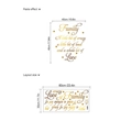 Golden family quote wall decal with stars showing paste effect and layout dimensions - ZC1455-family Quote-30-60 (No Bag)
