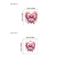 Pink heart sticker with bow and floral design, 12cm size measurement for wall decor - 15x15cm (PC514)