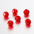 Facettierte rote Acrylperlen für DIY-Schmuckherstellung und Halsketten Bastelset - 50 Stück / Rot 8mm
