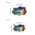 Vinilo de pared 3D de playa y atardecer con efecto de pegado y dimensiones de diseño - Pc601 - Pegamento Blanco Con Orificio Para Maquetas 3-40-60 (sin Bolsa)