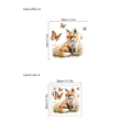 Selbstklebendes Aquarell-Fuchs-Wandsticker-Set mit Schmetterlingen für das Schlafzimmer - Fuchs-Stil (ZC1750)