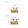 Pegatinas de pared de amapolas rojas y mariposas con tamaño de diseño de 40x30 cm - Acuarela Floral y Mariposa (ZC1752)